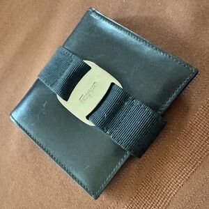Salvatore Ferragamo Black Leather Unisex Wallet